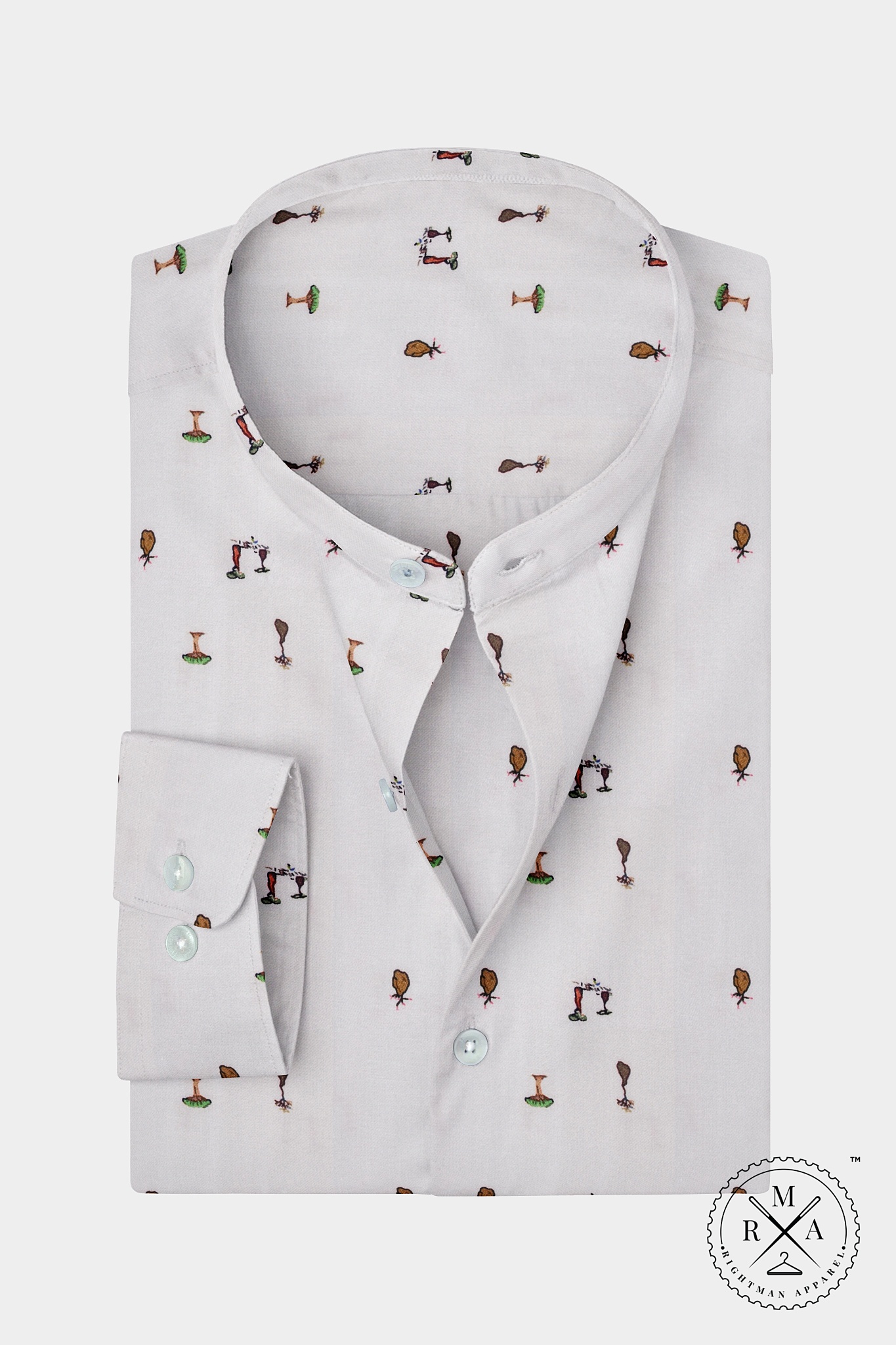 White Printed Cotton Shirt SH330